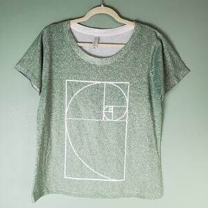 Litographs Unisex Green Fibonacci Sequence Short Sleeve Tee Size XL